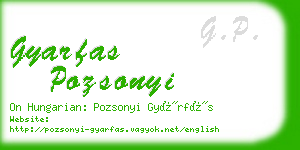 gyarfas pozsonyi business card